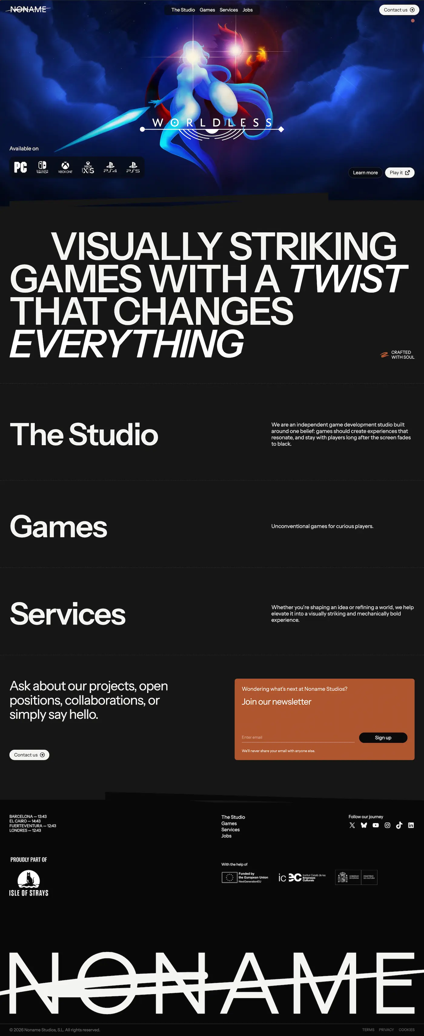 Noname Studios Homepage